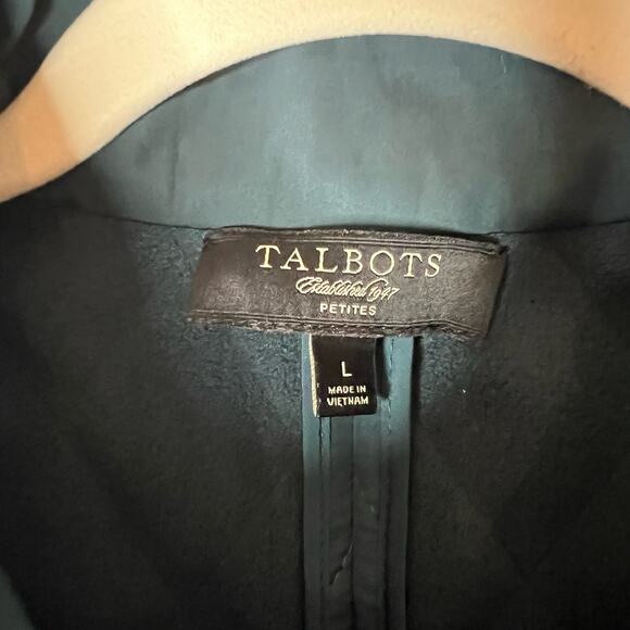 Talbots Teal Quilted Button Down Vest Petite Size large - Picture 6 of 7